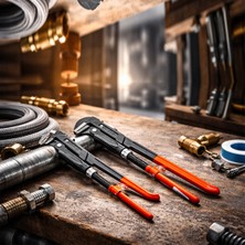 Cm Store 1 Inc Parmak Maşalı Çelik Boru Anahtarı Kaymaz Kılıflı Sap KTX-022 (5067)