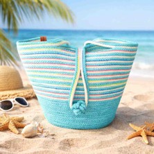 VogueaStyle El Örgüsü Renkli Plaj & Günlük Çanta