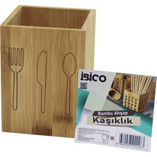 Cm Store Küçük  KARE=9X9CM  Ahşap Bambu Kaşıklık Organizer (5067)