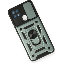 İlk El Grup Ieg™  Oppo A15 Kılıf Pars Lens Yüzüklü Silikon - Yeşil