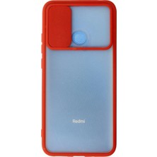 İlk El Grup Ieg™  Xiaomi Redmi 9c Kılıf Palm Buzlu Kamera Sürgülü Silikon - Kırmızı