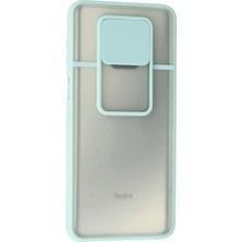 İlk El Grup Ieg™  Xiaomi Redmi Note 9 Pro Kılıf Palm Buzlu Kamera Sürgülü Silikon - Turkuaz