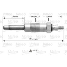 Valeo Zengemtx Kizdirma Bujisi 11V PARTNER-BERLINGO-P205-P206-P306-P405-P406-P605-P806-EXPERT-JUMPYXANTIA-XSARA-ZX 1.8-1.9 Xud7-Xud9 Boxer-Jumper-Ducato 1.9 Astra G-Omega B-Frontera A 1.7 Vitara-Clio I-Do