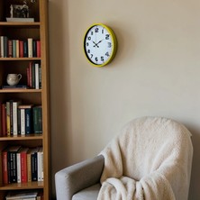 Senka Mey Ithalat® Dekoratif 36 cm Sarı Duvar Saati