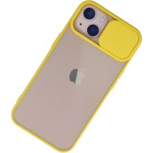 İlk El Grup Ieg™  Iphone 13 Kılıf Palm Buzlu Kamera Sürgülü Silikon - Sarı