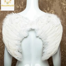 Senka Mey Ithalat® Beyaz Renkli Orta Boy Çocuk Melek Kanadı 30X45 cm