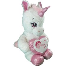 Senka Mey Ithalat® 63019 Peluş 60 cm Kalpli Boynuzlu At