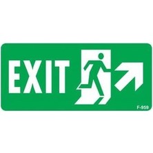 Senka Mey Ithalat® Exit Sağ Yukarı Uyarı Levhası 17,5X25 KOD:959