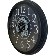 Senka Mey Ithalat® Heritage Black 60 cm Çarklı Duvar Saati