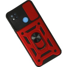 İlk El Grup Ieg™  Xiaomi Redmi 9c Kılıf Pars Lens Yüzüklü Silikon - Kırmızı