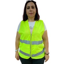 Senka Mey Ithalat® Fermuarlı Sarı Ikaz Yeleği Xl Beden 59 cm