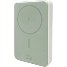 Nettech NT-PW38 15W 10000 Mah Magsafe Taşınabilir Kablosuz Hızlı Şarj Aleti Powerbank - Beyaz