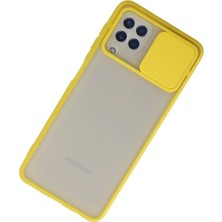 İlk El Grup Ieg™  Samsung Galaxy A22 Kılıf Palm Buzlu Kamera Sürgülü Silikon - Sarı