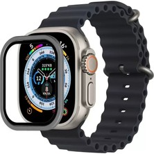 İlk El Grup Ieg™  Apple Watch Ultra 49MM Alüminyum Kasa Cam Ekran Koruyucu - Gri