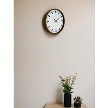 Senka Mey Ithalat® 36 cm Kahverengi Dekoratif Şık Duvar Saati