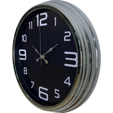 Senka Mey Ithalat® Krom Sade 40 cm Metal Duvar Saati