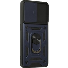 İlk El Grup Ieg™  Oppo A74 4g Kılıf Pars Lens Yüzüklü Silikon - Lacivert