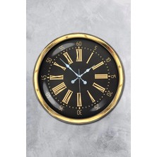 Senka Mey Ithalat® 40 cm Metal Gold Roma Rakamlı Duvar Saati
