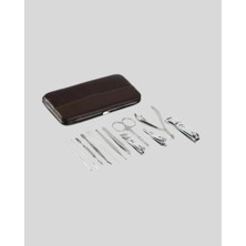 Senka Mey Ithalat® Profesyonel Tırnak Bakım Seti Çelik Aletli Şık Deri Çantalı