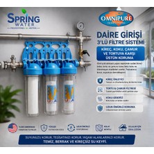 Omnipure Daire Girişi Kireç Önleyici 3'lü Omnipure Filtre Sistemi