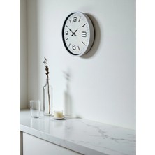 Senka Mey Ithalat® 36 cm Beyaz Modern Dekoratif Duvar Saati