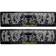 İlk El Grup Ieg™ Maşallah Yazılı Plastik Plakalık Plaka Altlığı Çıtalı 2'li Sarı