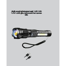 Senka Mey Ithalat® Güçlü LED El Feneri Şarj Edilebilir Çok Modlu