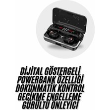 Senka Mey Ithalat® Bluetooth Kulaklık Dijital Şarj Göstergeli Powerbankli Bass Özellikli Kablosuz Kulakiç
