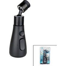 Cm Store 360 Derece Dönebilen- 3 Mod  Siyah Yağmur Püskürtme Borulu Kubar Musluk Ucu KTX-3289 (5067)
