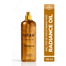 URAW Radiance Oil | 125 ml Bitkisel Yağ Kompleksi Kadınlar İçin Işıltılı Cilt ve Saç Besleyici