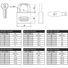 Senka Mey Ithalat® Kale 25 mm Gri Asma Kilit KD-001/10-125