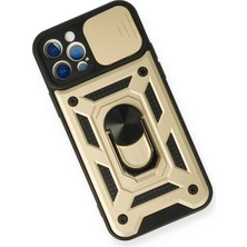 İlk El Grup Ieg™  Iphone 12 Pro Kılıf Pars Lens Yüzüklü Silikon - Gold