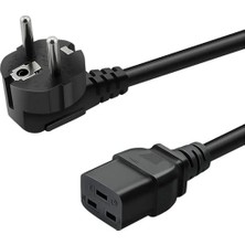 Vesamax 2 Metre 3x1.5mm² C19 To Schuko Güç Kablosu | Iec Uzatma Power Kablosu