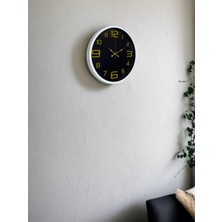 Senka Mey Ithalat® 36 cm Beyaz Gold Rakamlı Dekoratif Duvar Saati