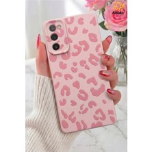 Fibaks Galaxy S20 Fe Kılıf Pembe Leopar Şık Tasarımlı Premium Ince Soft Silikon