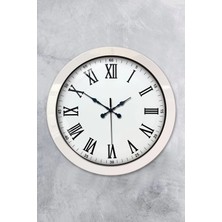 Senka Mey Ithalat® 36 cm Beyaz Metal Roma Rakamlı Duvar Saati