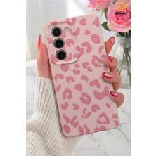 Fibaks Oppo A5 4g 5g 2025 Kılıf Pembe Leopar Şık Tasarımlı Premium Ince Soft Silikon