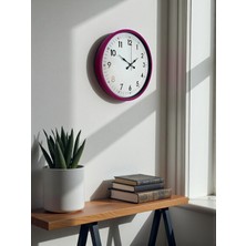 Senka Mey Ithalat® 36 cm Pembe Dekoratif Duvar Saati