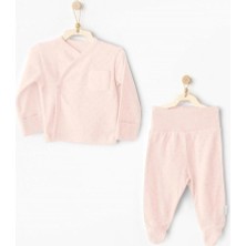 Senka Mey Ithalat® AC25557 Side Snap Set 2'li Zıbın Takım Dark Pink