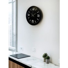 Senka Mey Ithalat® 36 cm Siyah Dekoratif Duvar Saati