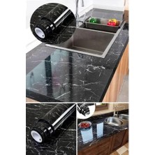 İlk El Grup Ieg™ Siyah Mermer Desenli Yapışkanlı Kaplama Kağıdı 5 Metre