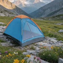 Senka Mey Ithalat® 4 Kişilik Kamp Çadırı Manuel Kurulum Düz Kapılı Outdoor Dayanıklı Kamp Doğa Çadırı 20