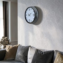 Senka Mey Ithalat® Krom Elegance 40 cm Metal Duvar Saati