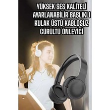 Senka Mey Ithalat® Kulak Üstü Kablosuz Bluetooth Kulaklık Gürültü Önleyici Uzun Şarj Süreli