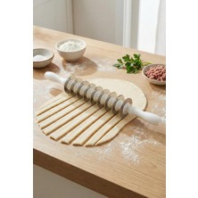 Mustran 9 Bıçaklı Paslanmaz Çelik Mantı Merdanesi & Pratik Hamur Kesme Aparatı (43 Cm)