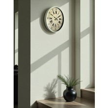 Senka Mey Ithalat® 36 cm Krem Retro Tasarım Duvar Saati