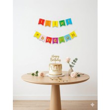 Deha Parti Kağıt Banner Iyi Ki Doğdun Karışık Zemin Altın Varaklı