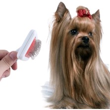 Senka Mey Ithalat® Paslanmaz Evcil Hayvan Kedi Köpek Tüy Tarama Toplama Fırçası Kolay Temizlenir Bakım A