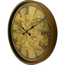 Senka Mey Ithalat® Kahverengi Vintage 36 cm Duvar Saati