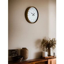 Senka Mey Ithalat® 36 cm Kahverengi 24 Saat Göstergeli Özel Tasarım Duvar Saati